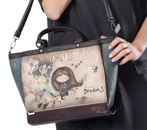 Poseta casual, dama, ANEKKE 41701-114, verde, piele ecologica